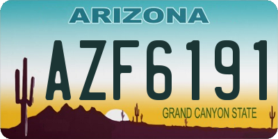 AZ license plate AZF6191