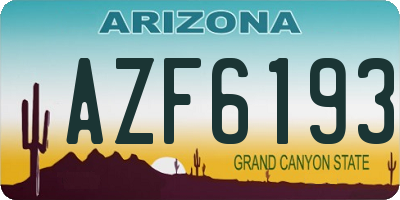 AZ license plate AZF6193