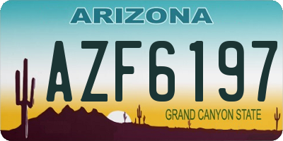 AZ license plate AZF6197