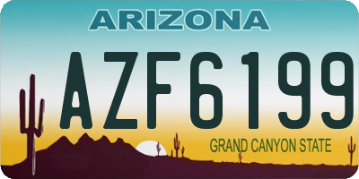 AZ license plate AZF6199