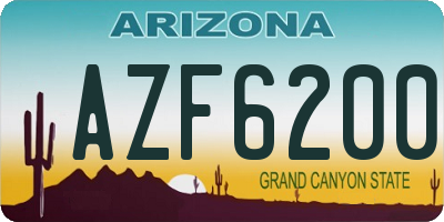 AZ license plate AZF6200