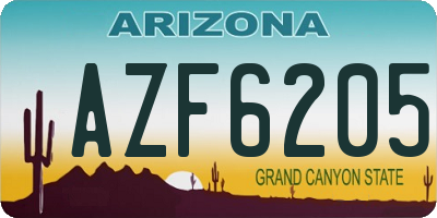 AZ license plate AZF6205