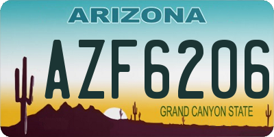 AZ license plate AZF6206