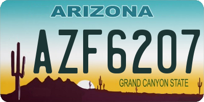 AZ license plate AZF6207