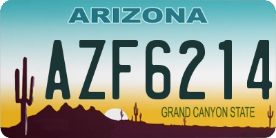 AZ license plate AZF6214