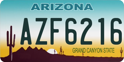 AZ license plate AZF6216