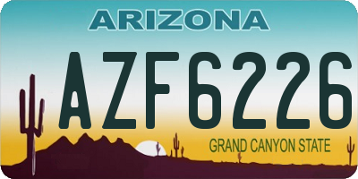 AZ license plate AZF6226