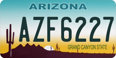 AZ license plate AZF6227