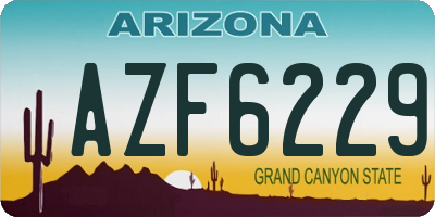 AZ license plate AZF6229