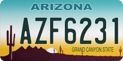 AZ license plate AZF6231
