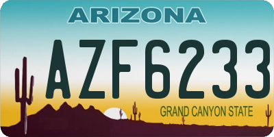 AZ license plate AZF6233