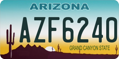 AZ license plate AZF6240