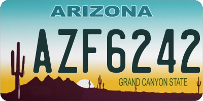 AZ license plate AZF6242
