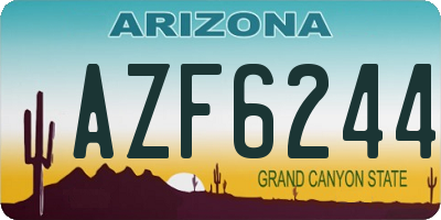 AZ license plate AZF6244