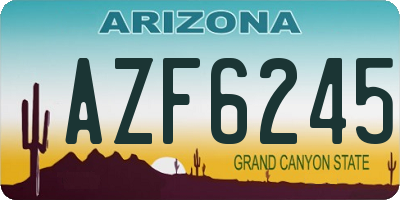 AZ license plate AZF6245