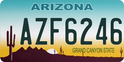 AZ license plate AZF6246