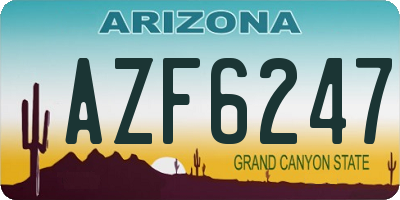 AZ license plate AZF6247
