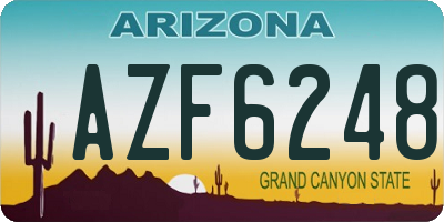 AZ license plate AZF6248