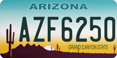 AZ license plate AZF6250