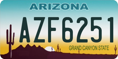 AZ license plate AZF6251