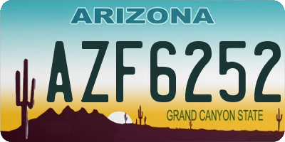 AZ license plate AZF6252