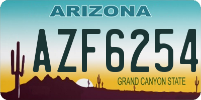 AZ license plate AZF6254