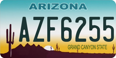 AZ license plate AZF6255
