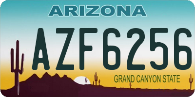 AZ license plate AZF6256