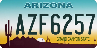 AZ license plate AZF6257