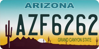 AZ license plate AZF6262
