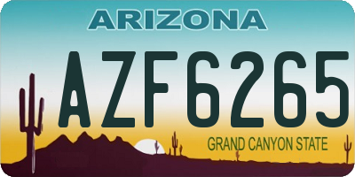 AZ license plate AZF6265