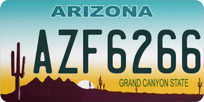 AZ license plate AZF6266