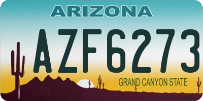 AZ license plate AZF6273