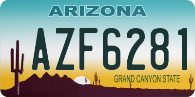 AZ license plate AZF6281