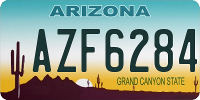 AZ license plate AZF6284
