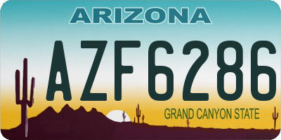 AZ license plate AZF6286