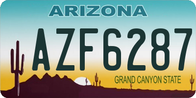 AZ license plate AZF6287