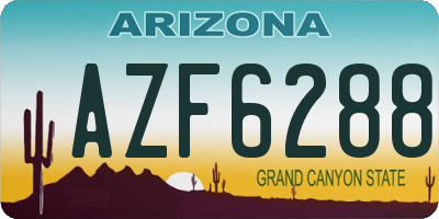 AZ license plate AZF6288