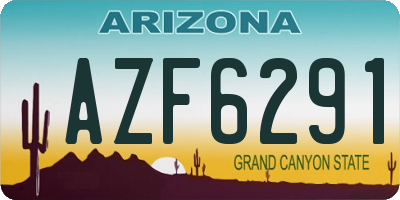 AZ license plate AZF6291