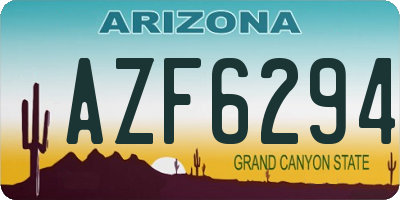 AZ license plate AZF6294