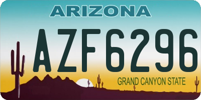 AZ license plate AZF6296