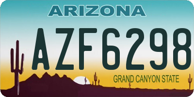 AZ license plate AZF6298