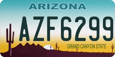 AZ license plate AZF6299