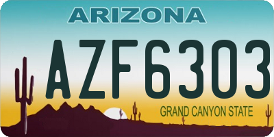 AZ license plate AZF6303