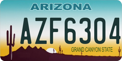 AZ license plate AZF6304