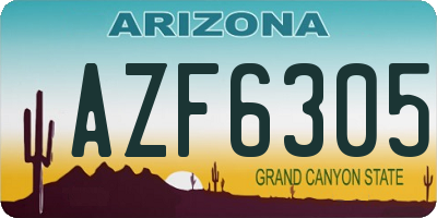 AZ license plate AZF6305