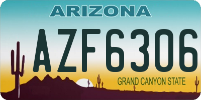 AZ license plate AZF6306