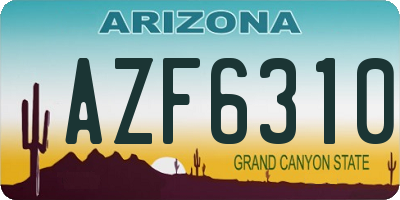 AZ license plate AZF6310