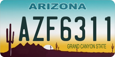 AZ license plate AZF6311