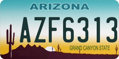 AZ license plate AZF6313